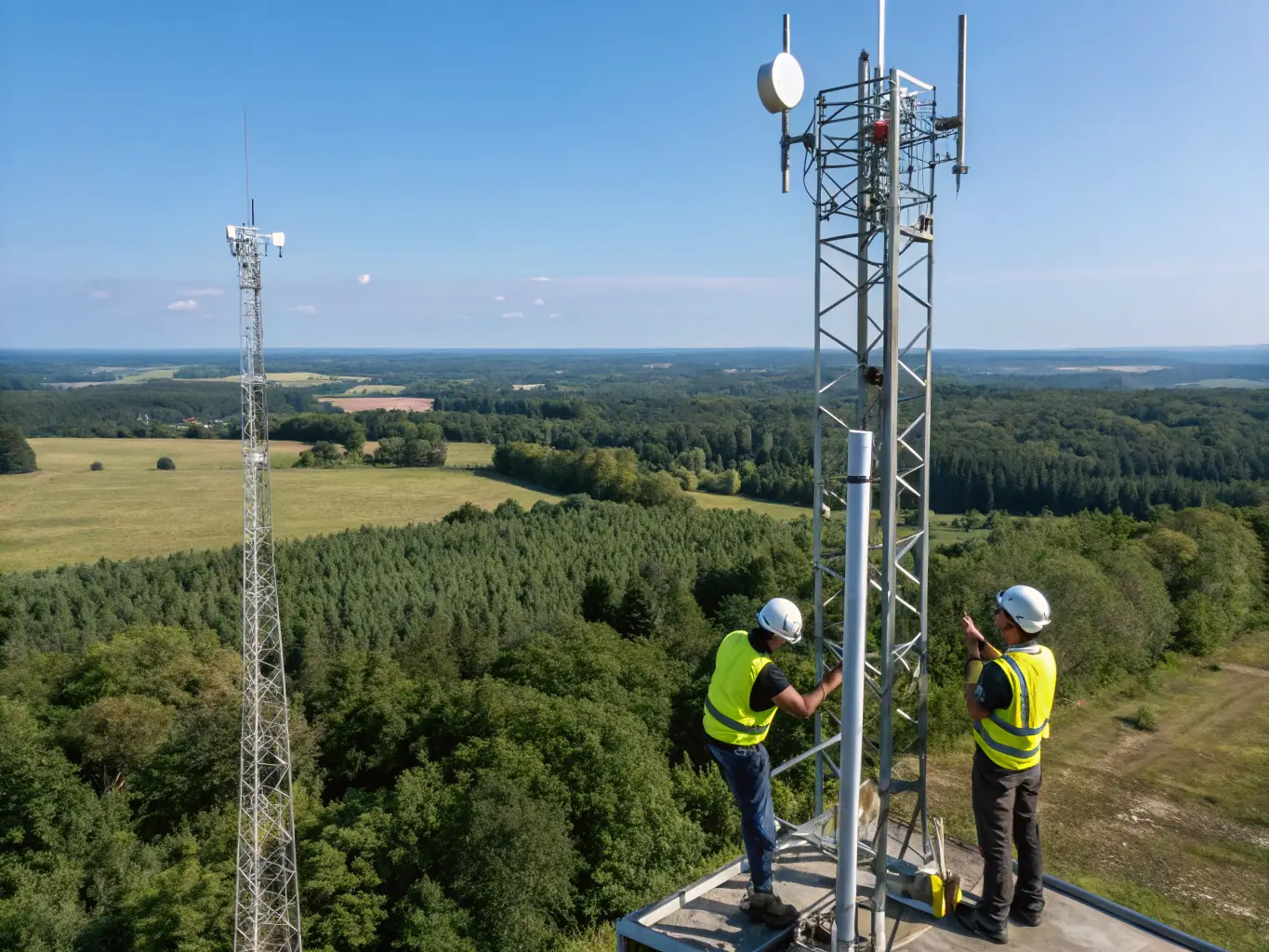 An image of technicians installing fiber optic cables in an Outside Plant environment, emphasizing the robustness and scalability of Celintech's infrastructure solutions.