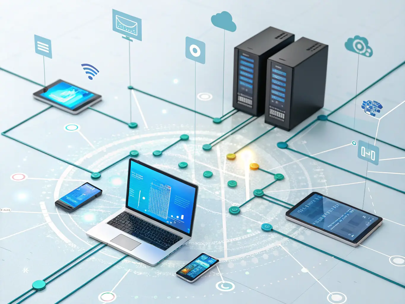 An integrated view of CELINTECH's services, from cable manufacturing to cloud deployment, illustrating seamless integration.