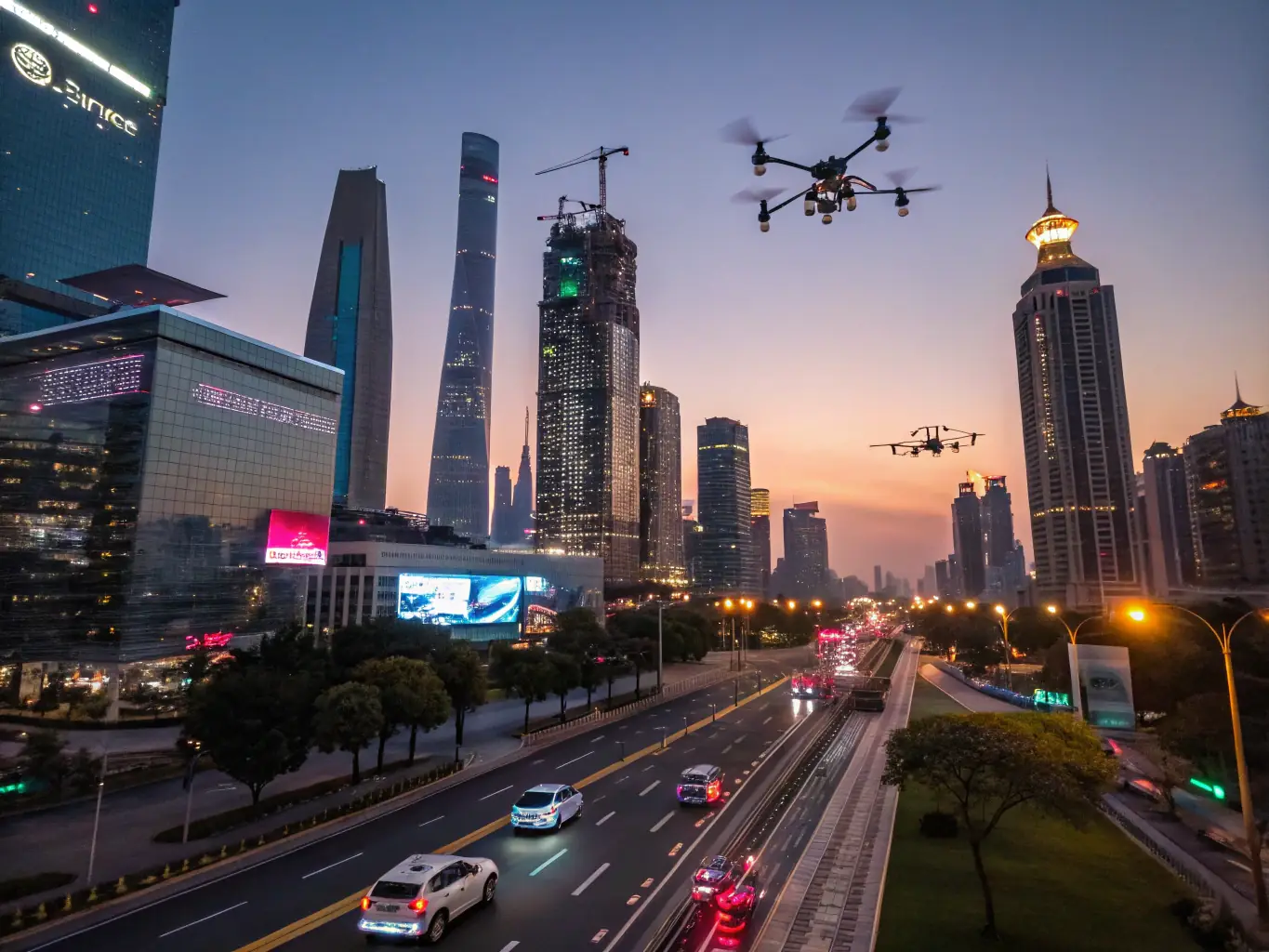 A vibrant image showcasing a bustling smart city with seamless connectivity, highlighting the benefits of 5G technology in urban environments. The image should convey speed, efficiency, and innovation.