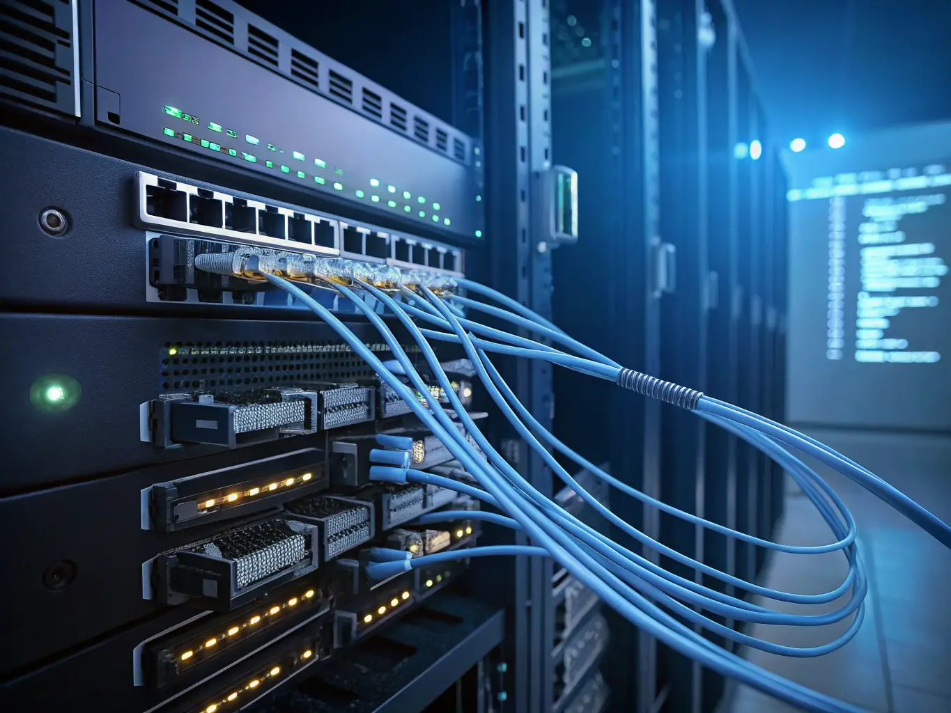A detailed image showcasing the architecture of CELINTECH's 5G Open RAN solution, highlighting the disaggregated components and open interfaces, set against a backdrop of a modern telecommunications network.